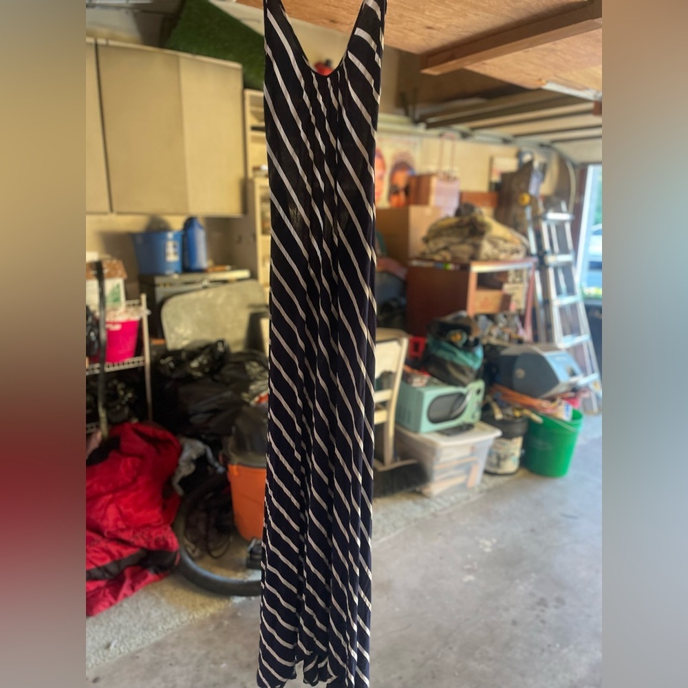 Cute long blue and white dress